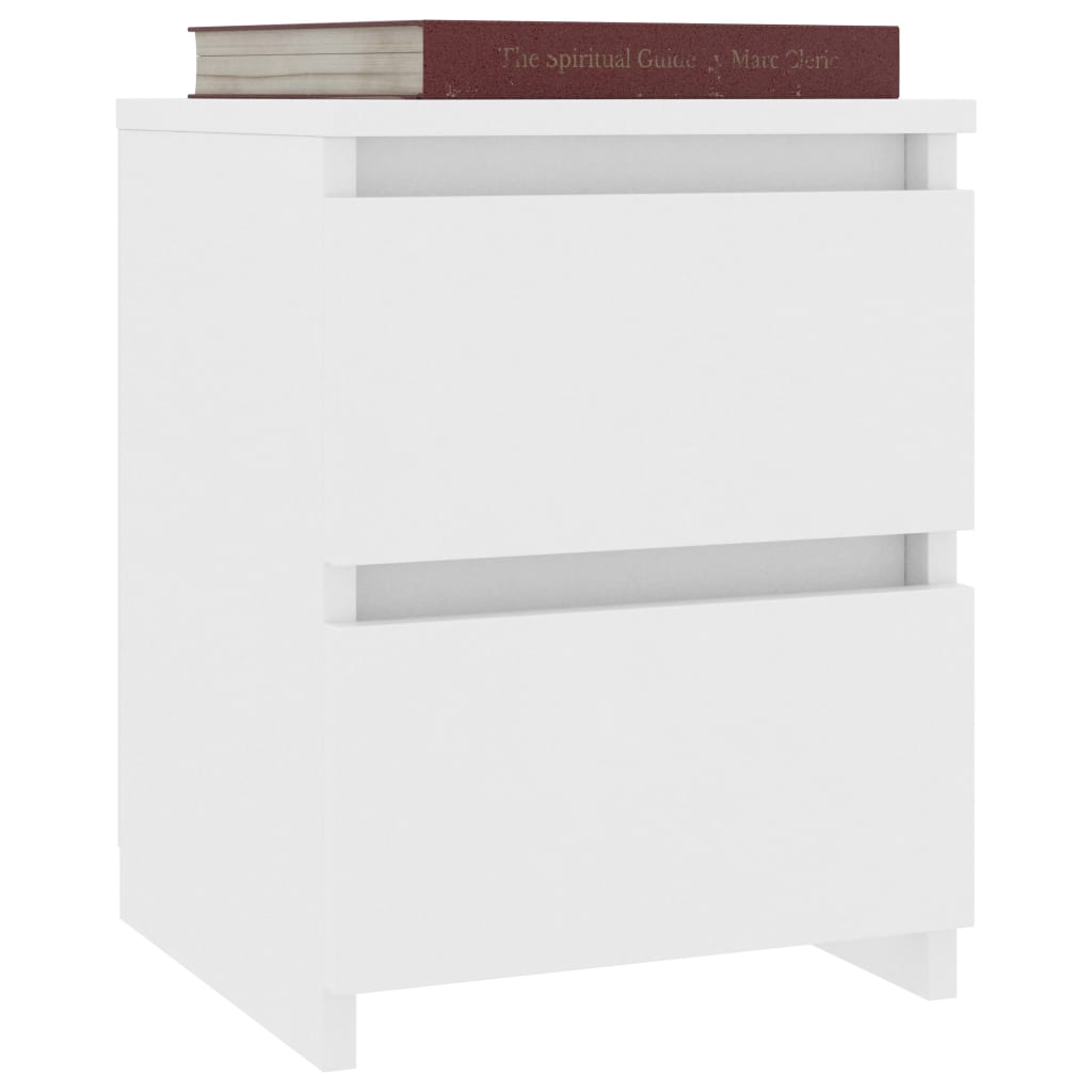 vidaXL Bedside Cabinets 2 pcs White 30x30x40 cm Engineered Wood
