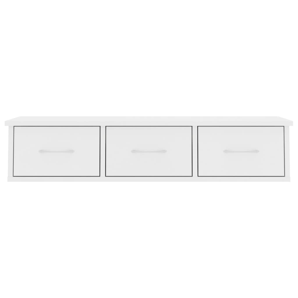 vidaXL Wall-mounted Drawer Shelf White 88x26x18.5 cm Engineered Wood