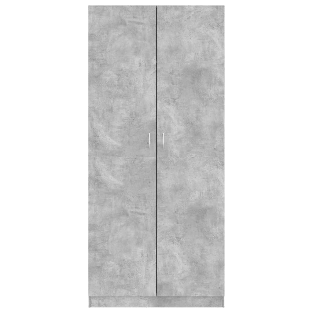vidaXL Wardrobe Concrete Grey 90x52x200 cm Engineered Wood