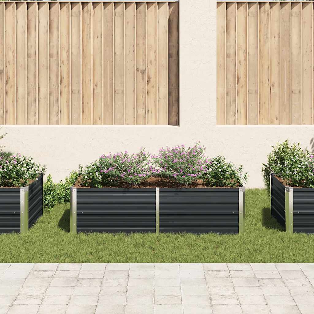 vidaXL Raised Garden Bed 160x80x45 cm Galvanised Steel Anthracite
