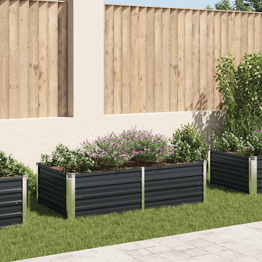 vidaXL Raised Garden Bed 160x80x45 cm Galvanised Steel Anthracite