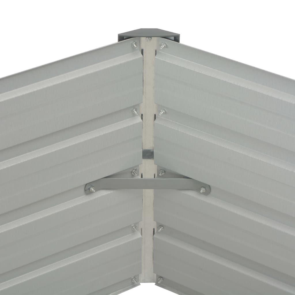 vidaXL Raised Garden Bed 129x129x46 cm Galvanised Steel Green