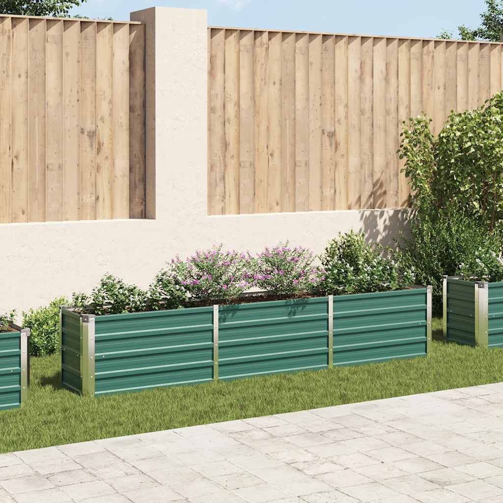 vidaXL Garden Raised Bed Galvanised Steel 240x40x45 cm Green