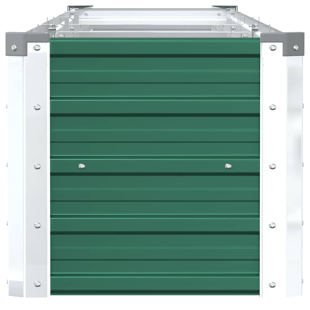 vidaXL Garden Raised Bed Galvanised Steel 320x40x45 cm Green