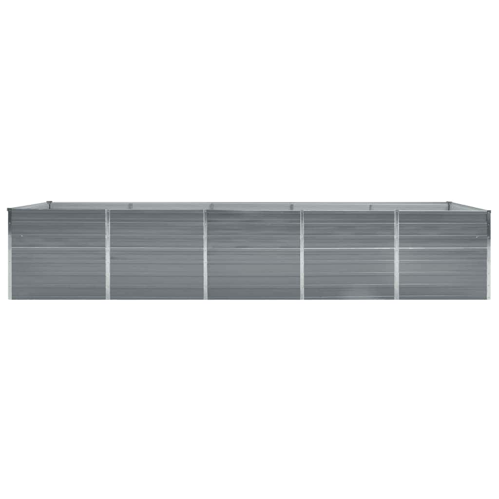 vidaXL Garden Raised Bed Galvanised Steel 400x80x45 cm Grey