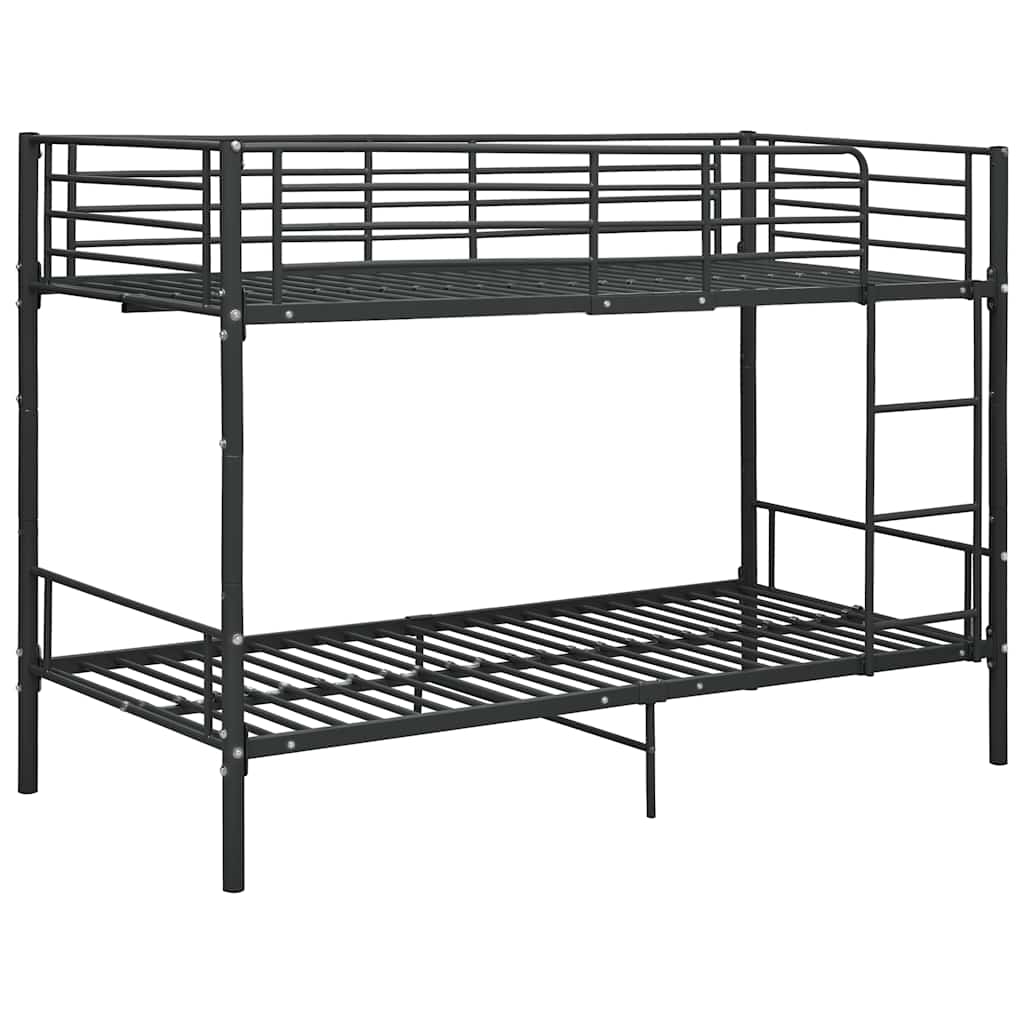 vidaXL Bunk Bed without Mattress Black Metal 90x200cm