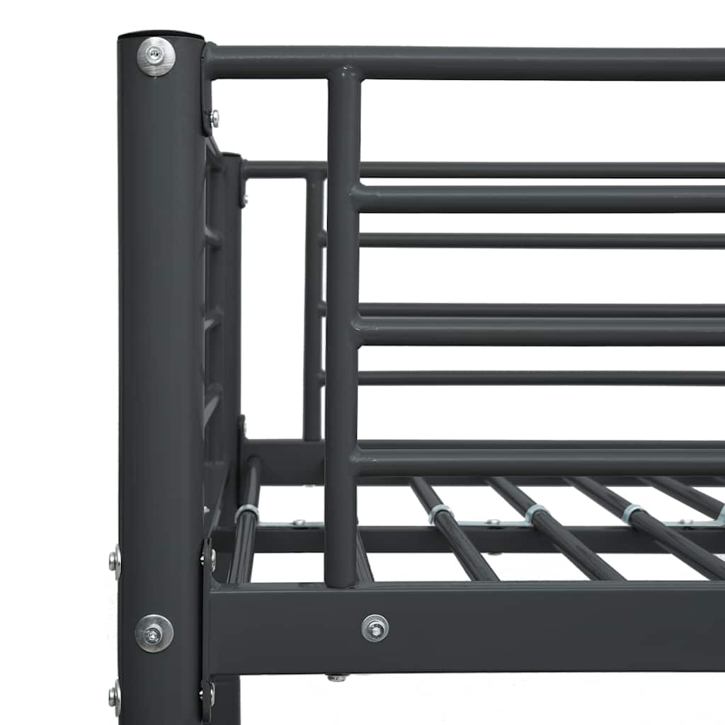 vidaXL Bunk Bed without Mattress Black Metal 90x200cm