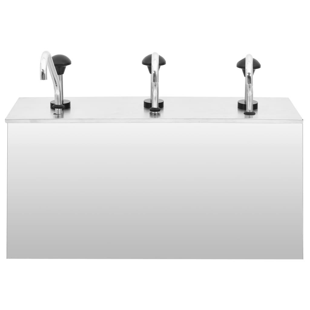 vidaXL Sauce Dispenser Stainless Steel 3 x 3.5 L