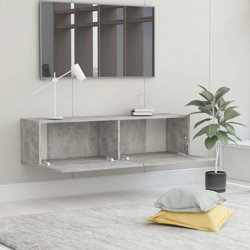 vidaXL TV Cabinet Concrete Grey 120x30x30 cm Engineered Wood