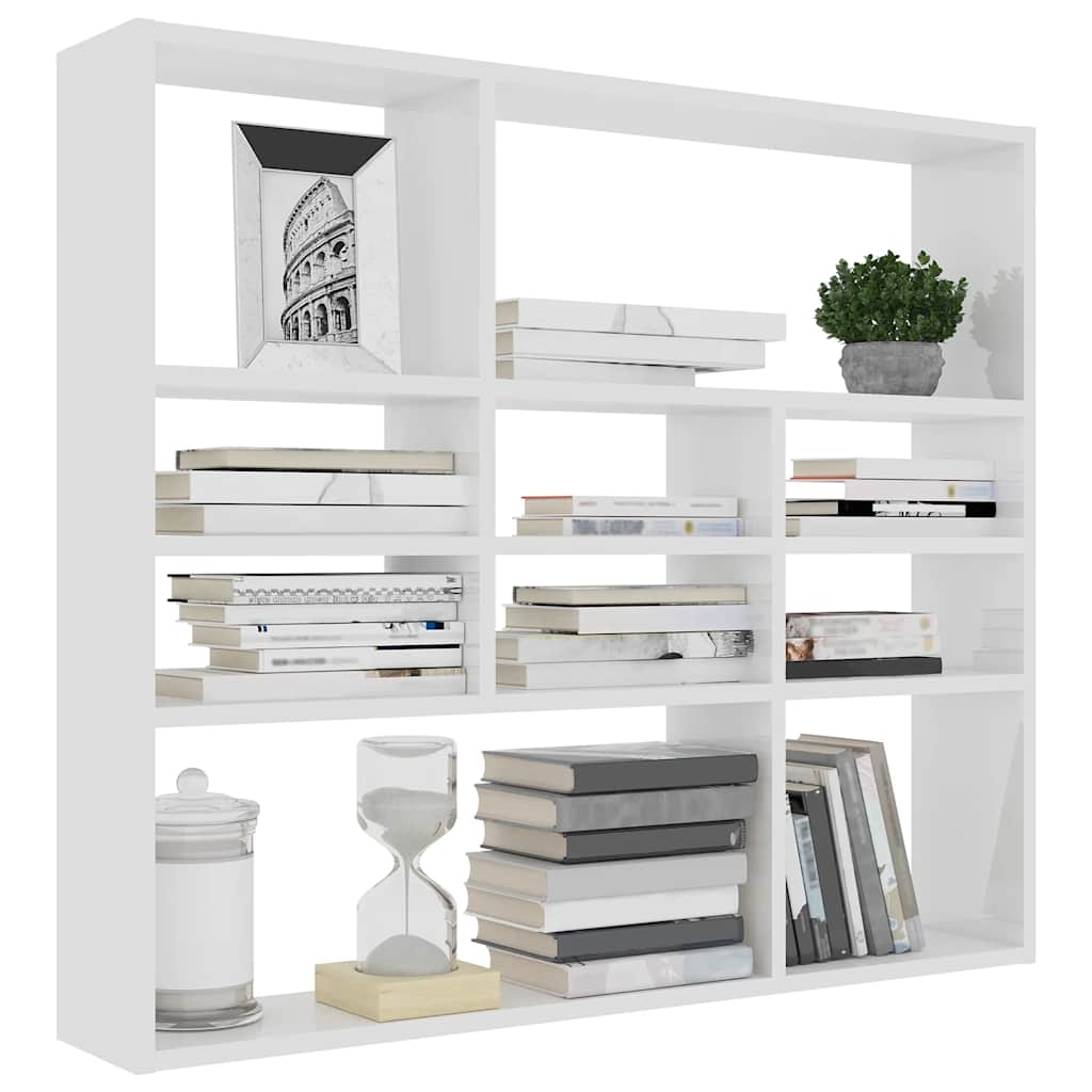 vidaXL Wall Shelf White 90x16x78 cm Engineered Wood