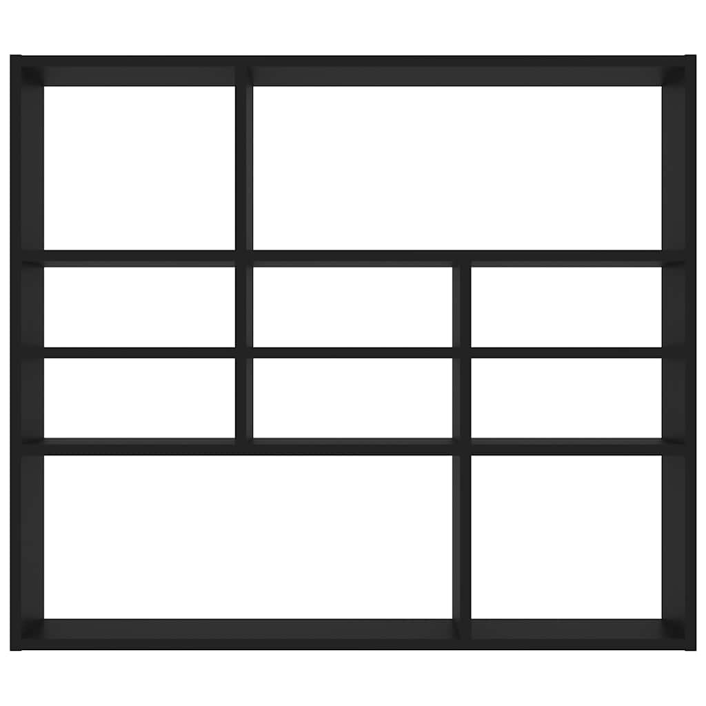 vidaXL Wall Shelf Black 90x16x78 cm Engineered Wood
