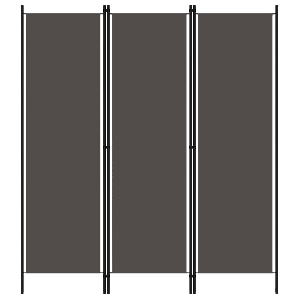 vidaXL 3-Panel Room Divider Anthracite 150x180 cm