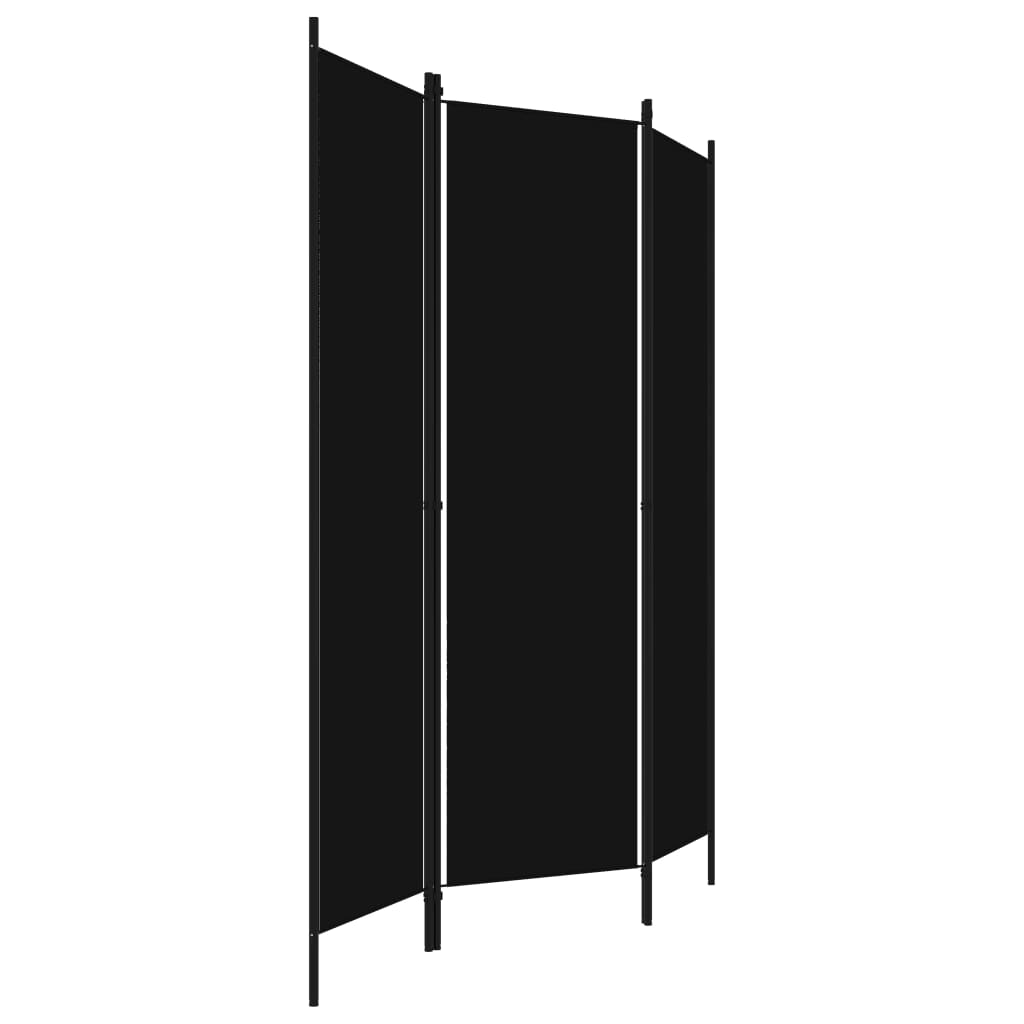 vidaXL 3-Panel Room Divider Black 150x180 cm