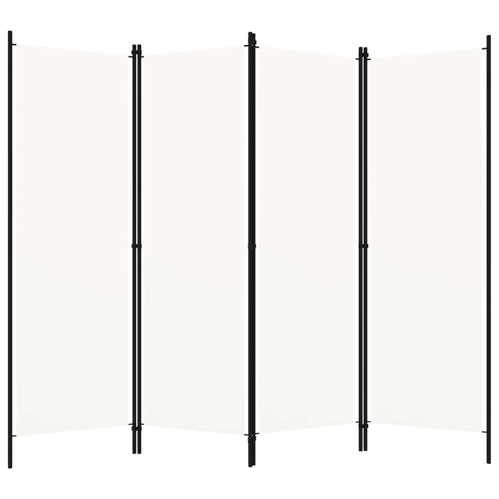 vidaXL 4-Panel Room Divider White 200x180 cm