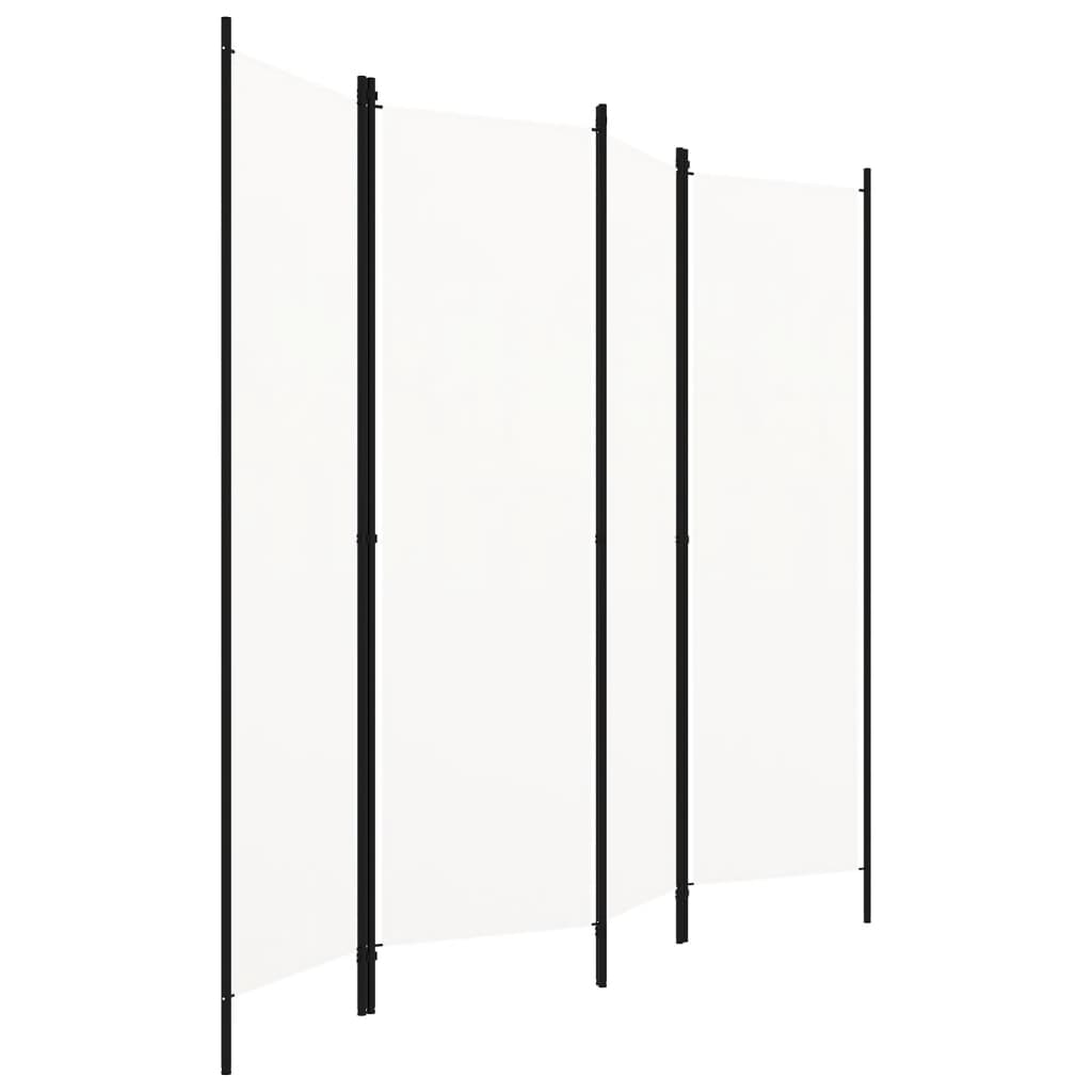 vidaXL 4-Panel Room Divider White 200x180 cm
