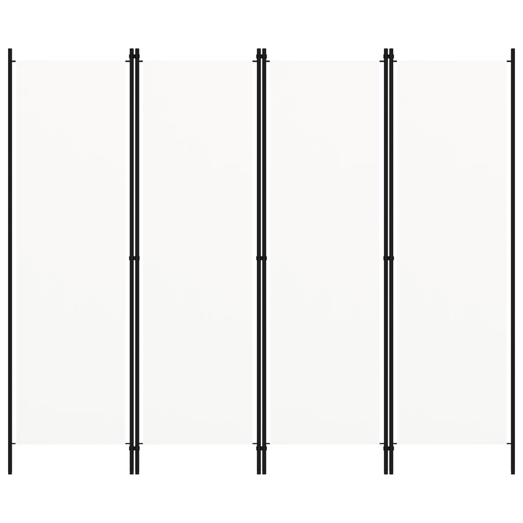 vidaXL 4-Panel Room Divider White 200x180 cm