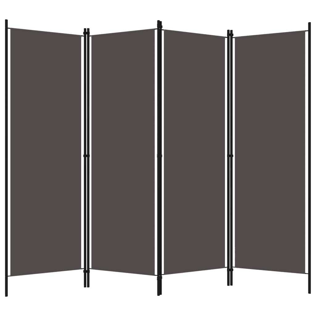 vidaXL 4-Panel Room Divider Anthracite 200x180 cm