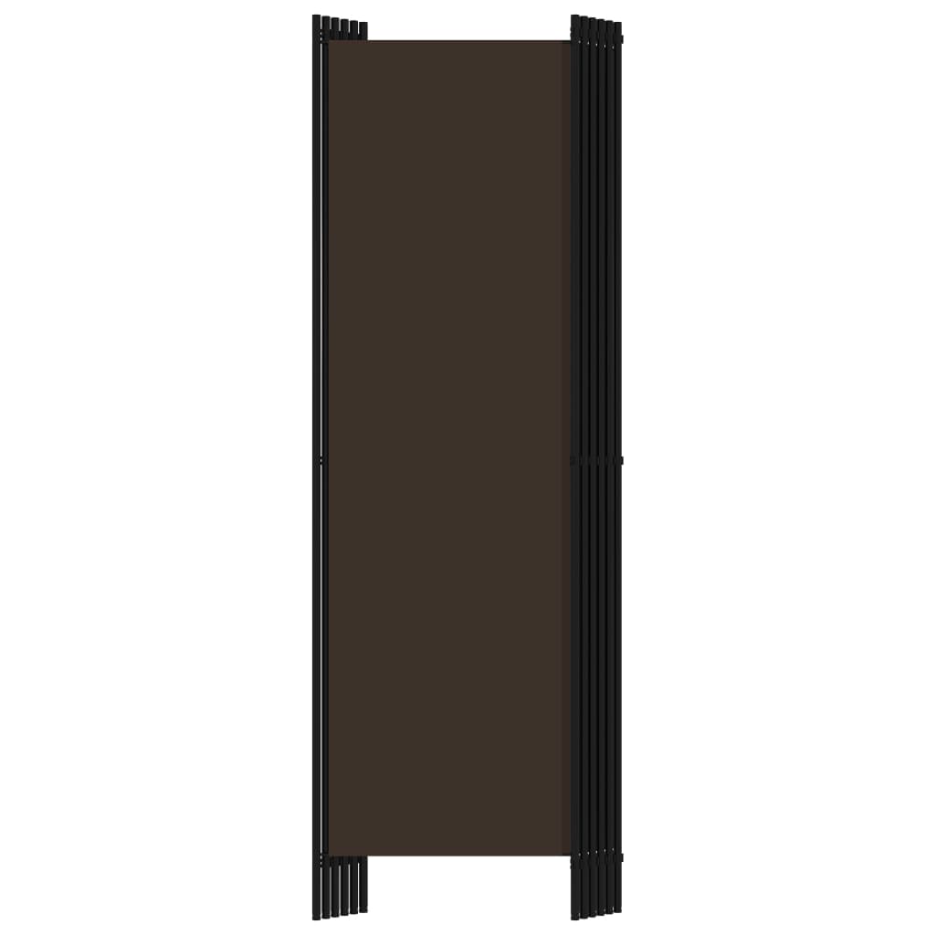 vidaXL 6-Panel Room Divider Brown 300x180 cm