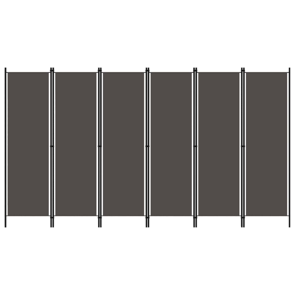 vidaXL 6-Panel Room Divider Anthracite 300x180 cm