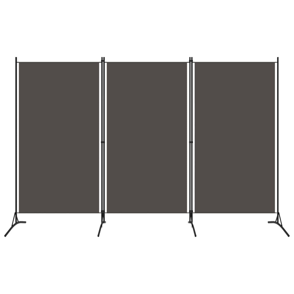 vidaXL 3-Panel Room Divider Anthracite 260x180 cm