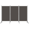 vidaXL 3-Panel Room Divider Anthracite 260x180 cm