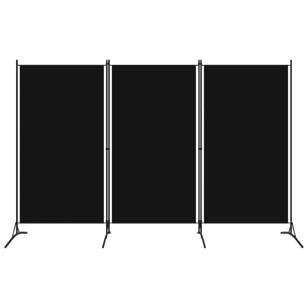 vidaXL 3-Panel Room Divider Black 260x180 cm