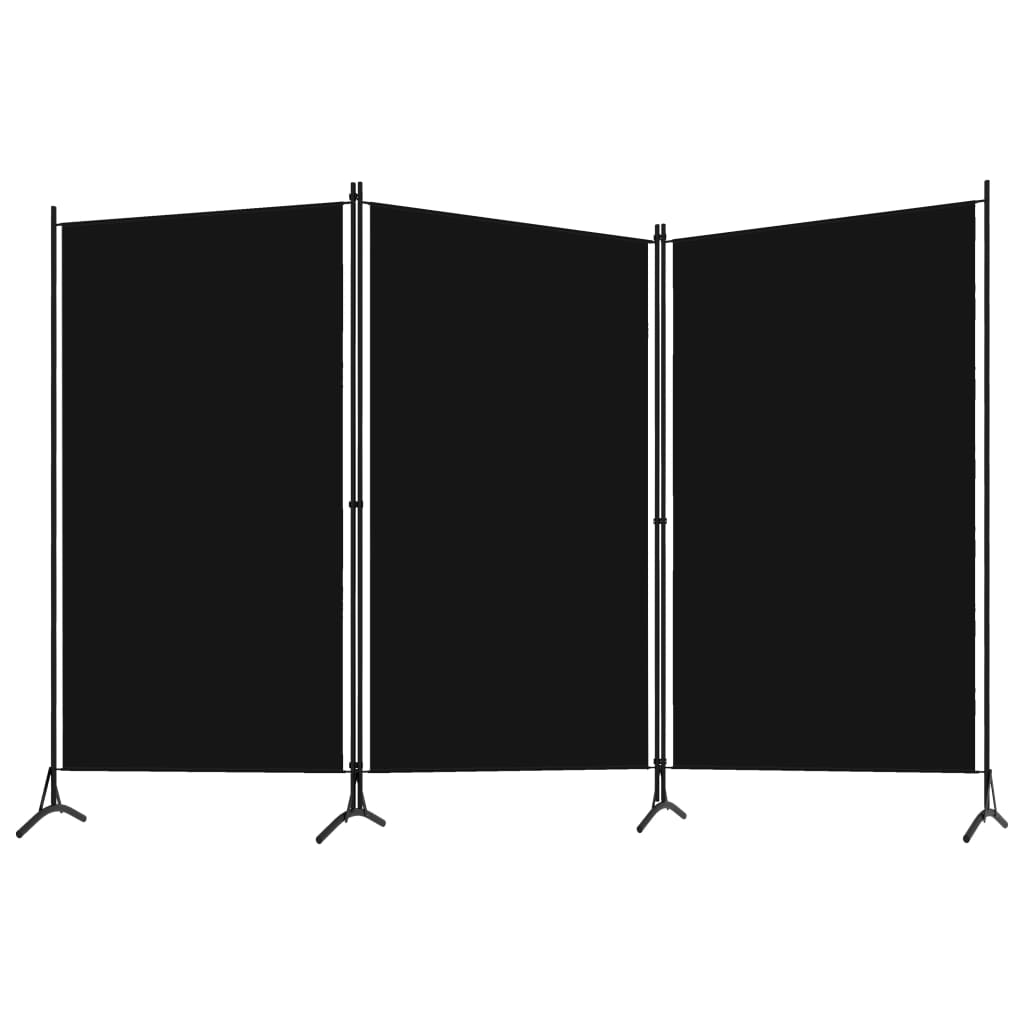 vidaXL 3-Panel Room Divider Black 260x180 cm