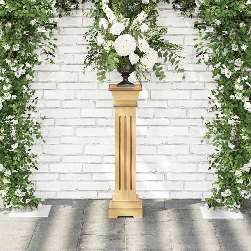 vidaXL Classic Square Pillar Plant Stand Light Wood 17x17x66 cm MDF