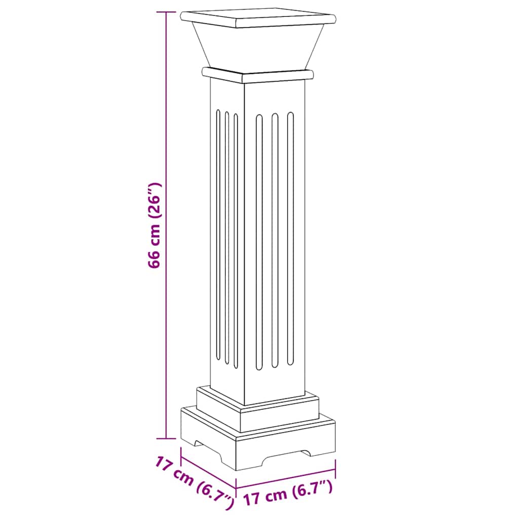 vidaXL Classic Square Pillar Plant Stand Light Wood 17x17x66 cm MDF