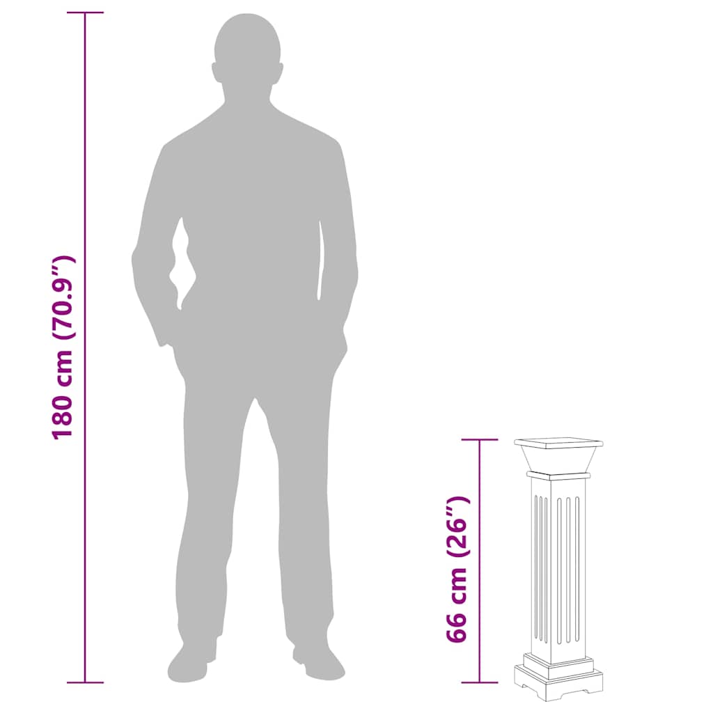 vidaXL Classic Square Pillar Plant Stand Light Wood 17x17x66 cm MDF