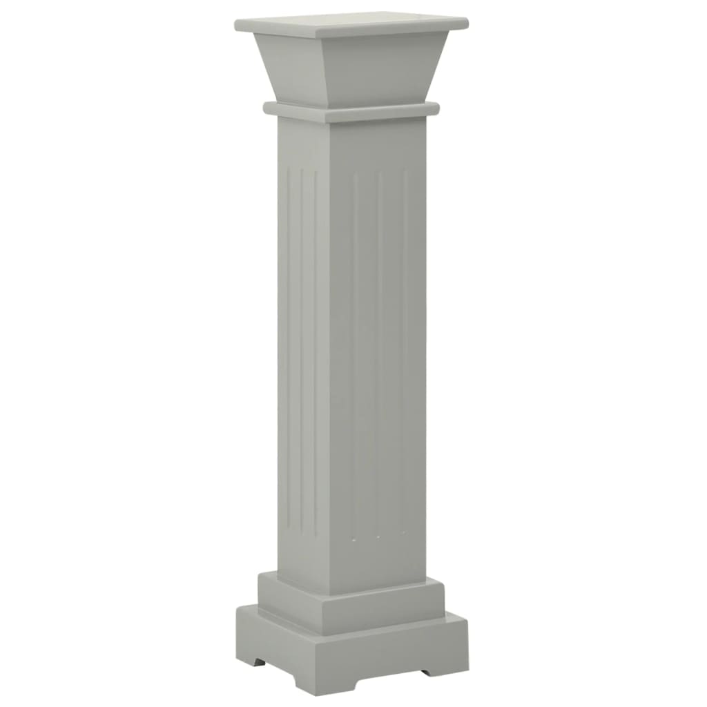 vidaXL Classic Square Pillar Plant Stand Grey 17x17x66 cm MDF