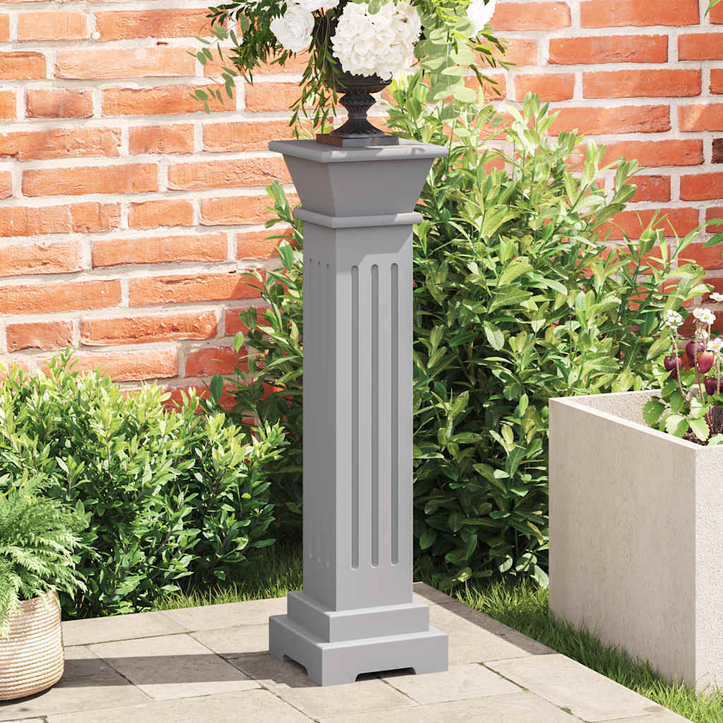 vidaXL Classic Square Pillar Plant Stand Grey 17x17x66 cm MDF