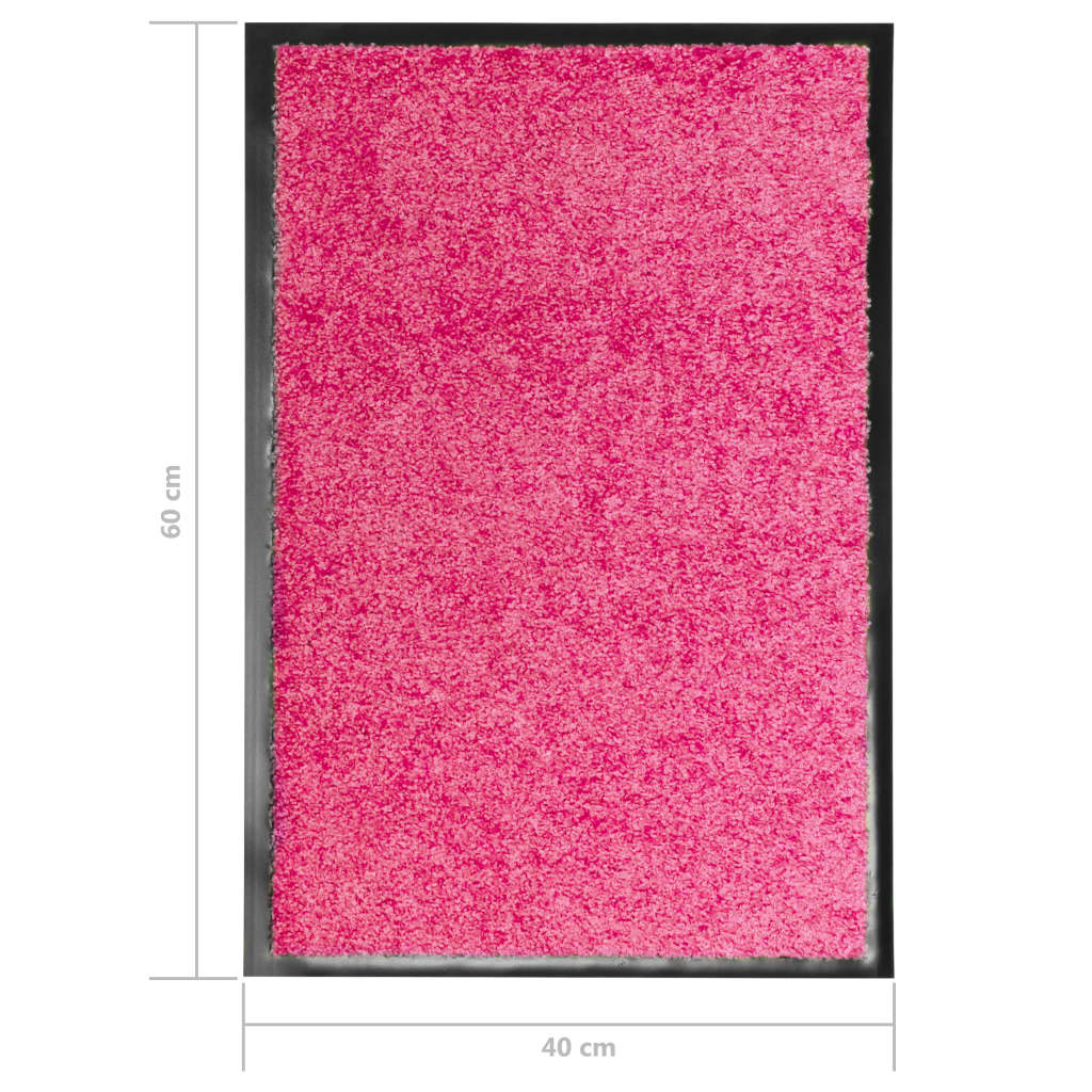 vidaXL Doormat Washable Pink 40x60 cm