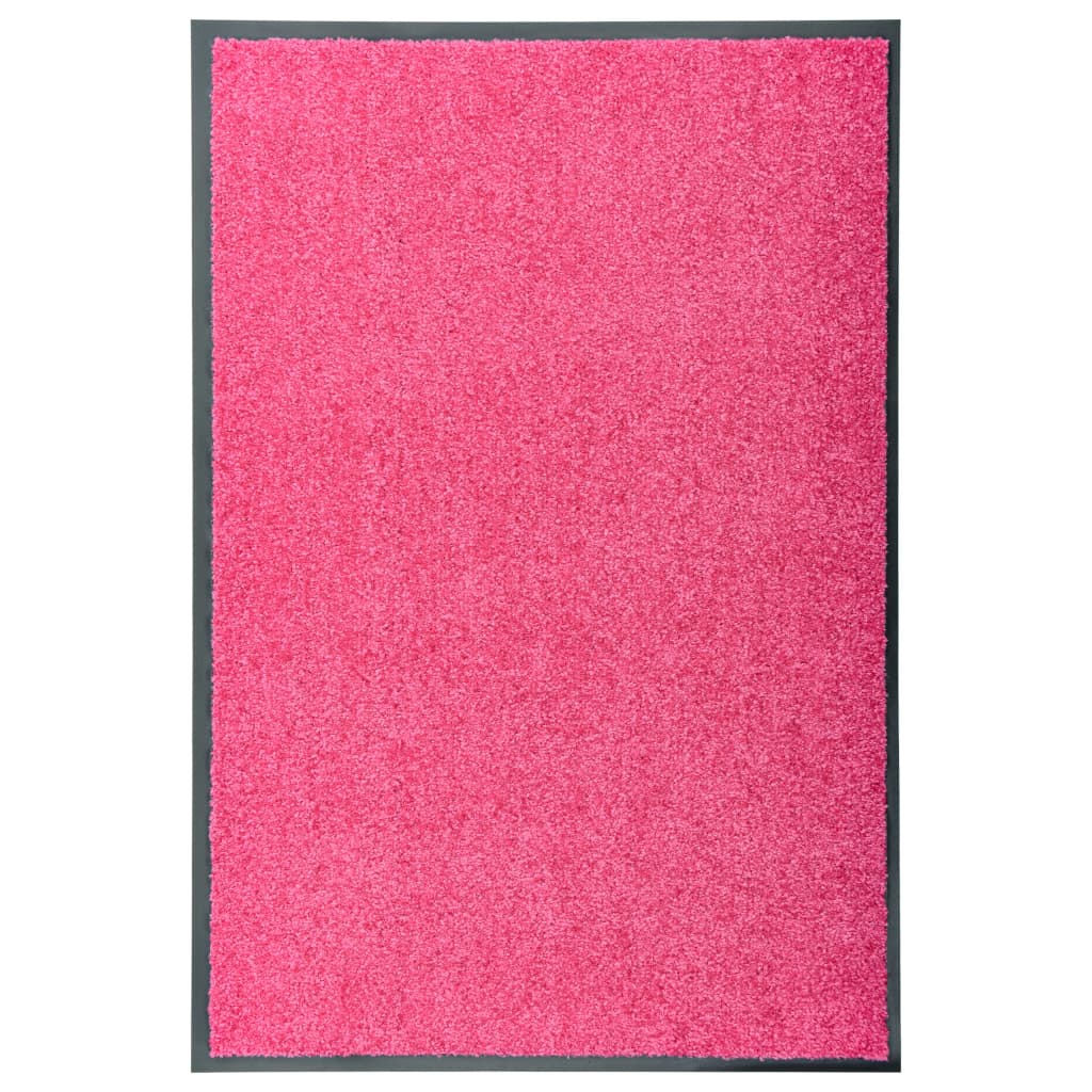 vidaXL Doormat Washable Pink 60x90 cm