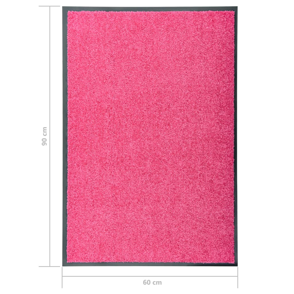 vidaXL Doormat Washable Pink 60x90 cm