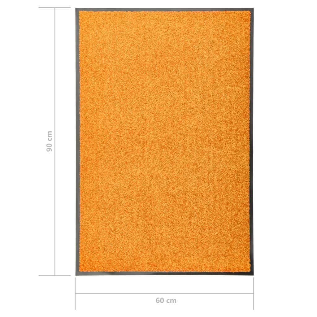 vidaXL Doormat Washable Orange 60x90 cm