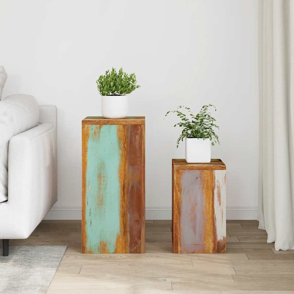 vidaXL Plant Stands 2 pcs Solid Reclaimed Wood