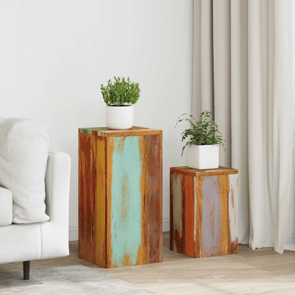 vidaXL Plant Stands 2 pcs Solid Reclaimed Wood