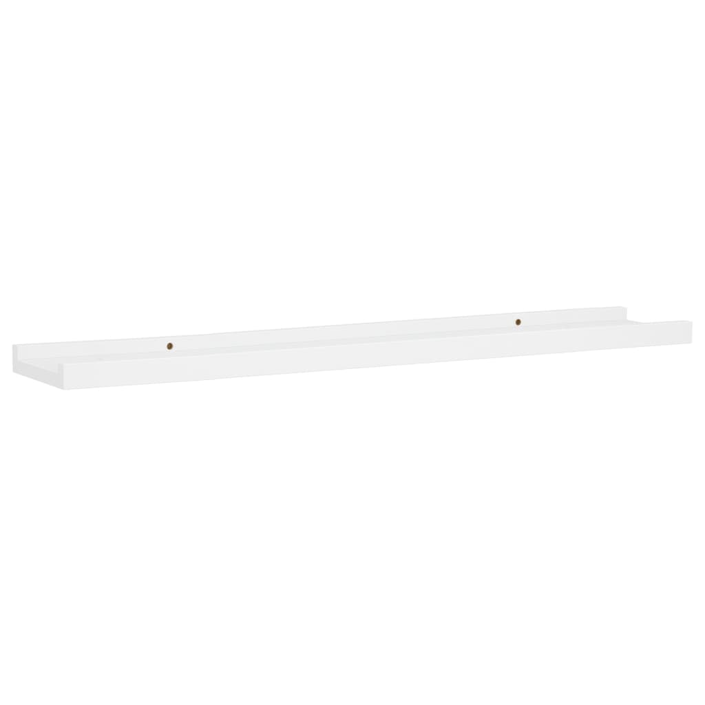 vidaXL Picture Frame Ledge Shelves 2 pcs White 80x9x3 cm MDF