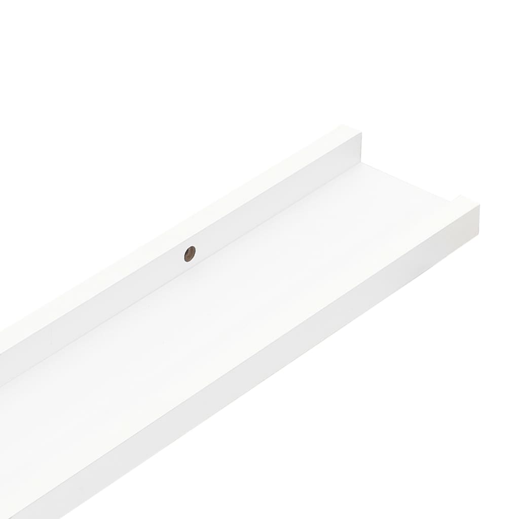 vidaXL Picture Frame Ledge Shelves 2 pcs White 80x9x3 cm MDF