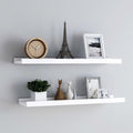 vidaXL Picture Frame Ledge Shelves 2 pcs White 80x9x3 cm MDF