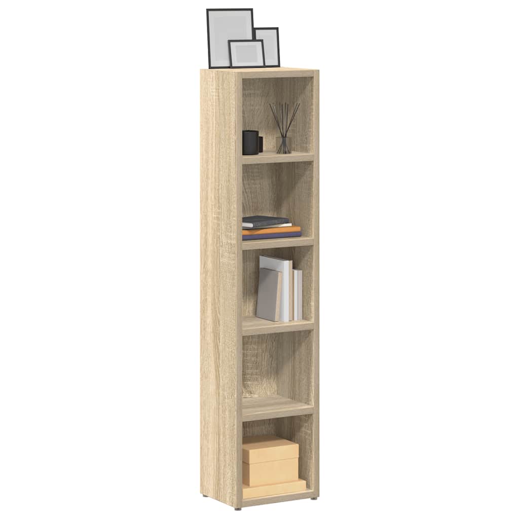vidaXL CD Cabinets 2 pcs Sonoma Oak 21x16x93.5 cm Engineered Wood