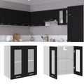 vidaXL Hanging Glass Cabinet Lyon Black  60x31x60 cm Engineered Wood