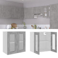 vidaXL Hanging Glass Cabinet Lyon Concrete Grey  60x31x60 cm Engineered Wood