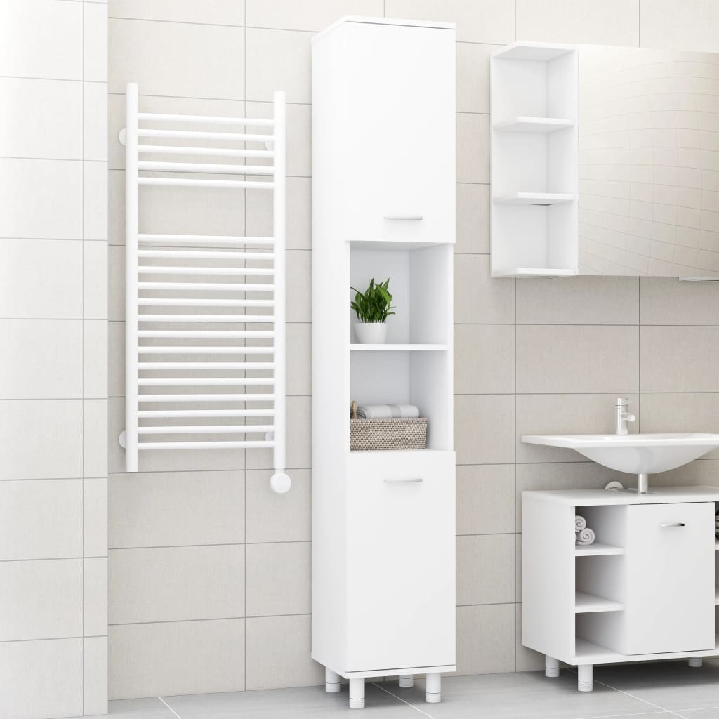 vidaXL Bathroom Cabinet White 30x30x179 cm Engineered Wood