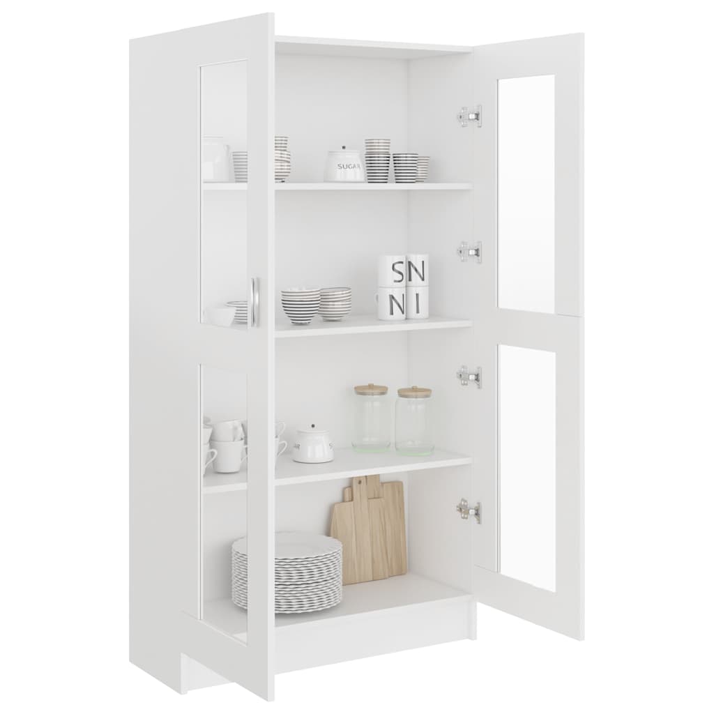 vidaXL Vitrine Cabinet White 82.5x30.5x150 cm Engineered Wood