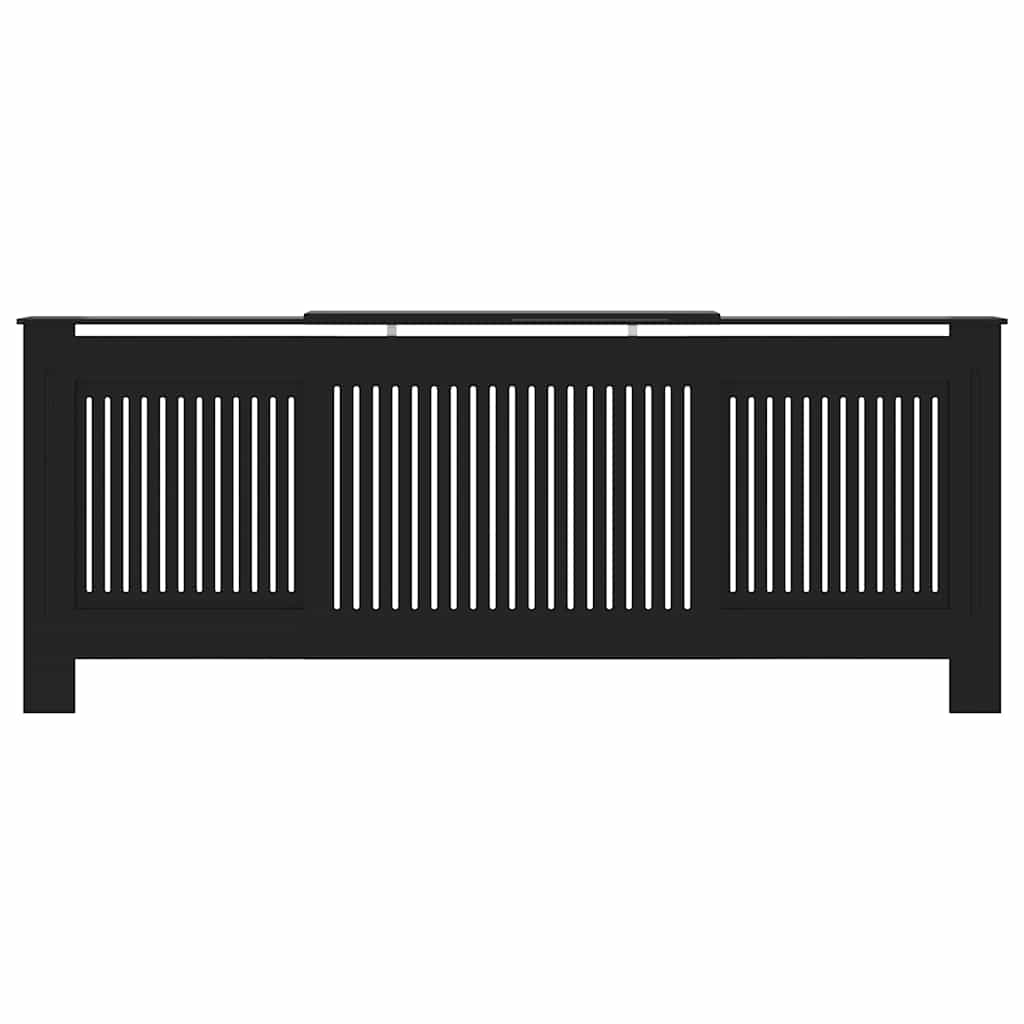 vidaXL MDF Radiator Cover Black 205 cm