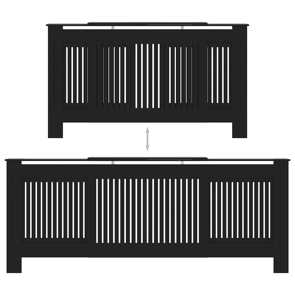 vidaXL MDF Radiator Cover Black 205 cm