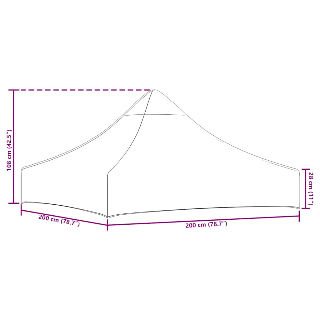 vidaXL Party Tent Roof 2x2 m Green 270 g/m��