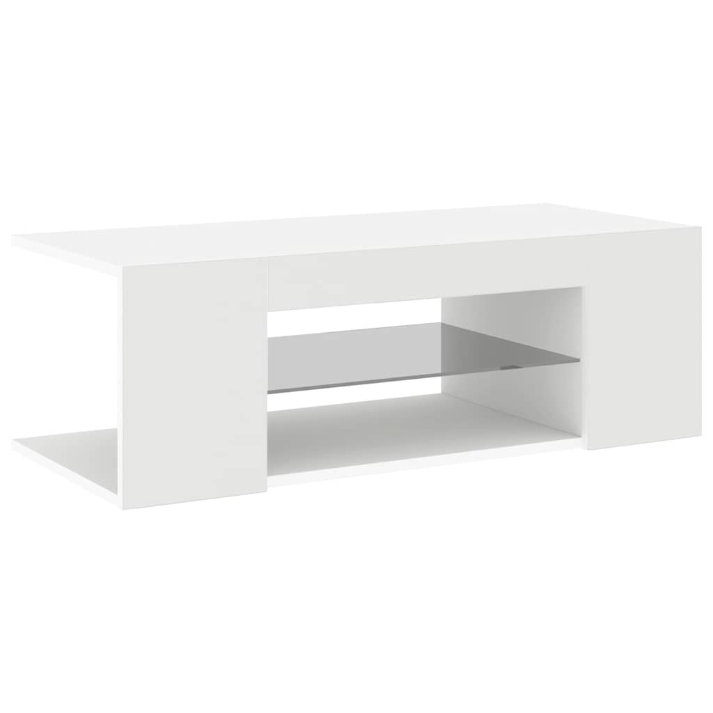 vidaXL TV Cabinet with LED Lights White 90x39x30 cm